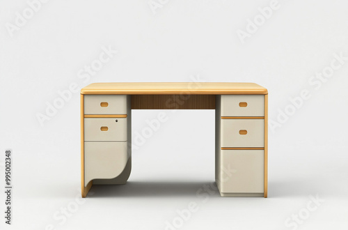 bubbly desk with one side panel and drawers