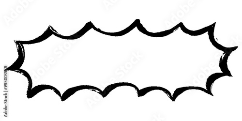 筆書きのギザギザの吹き出しのイラスト