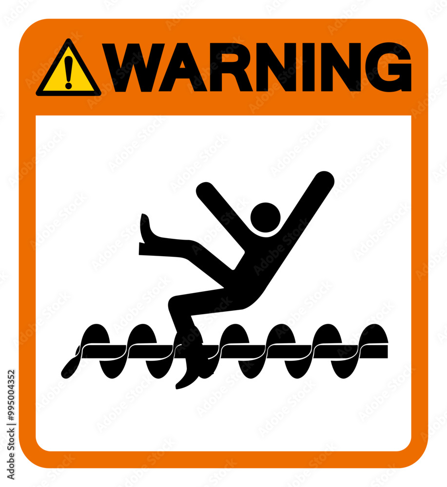 Warning Exposed Rotating Parts Will Cause Service Injury Or Death Symbol Sign, Vector Illustration, Isolate On White Background Label .EPS10 Warning Exposed Rotating Parts Will Cause Service Injury Or Death Symbol Sign, Vector Illustration, Isolate On White Background Label .EPS10