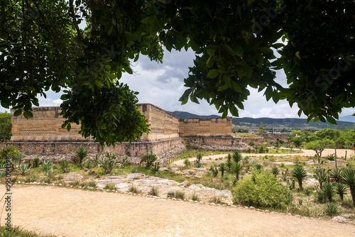 The pre-columbian archeological site of Mitla in Oaxaca, Mexico photo