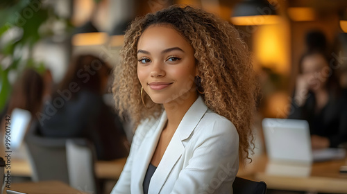 Confident Woman Smiling in ...
