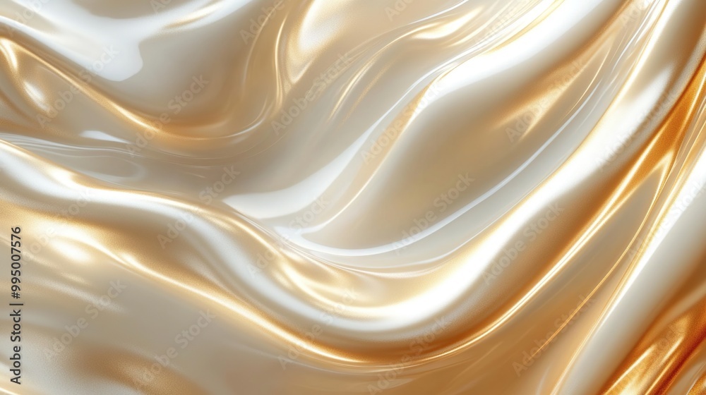 Abstract Golden and White Flowing Texture Abstract Golden and White Flowing Texture