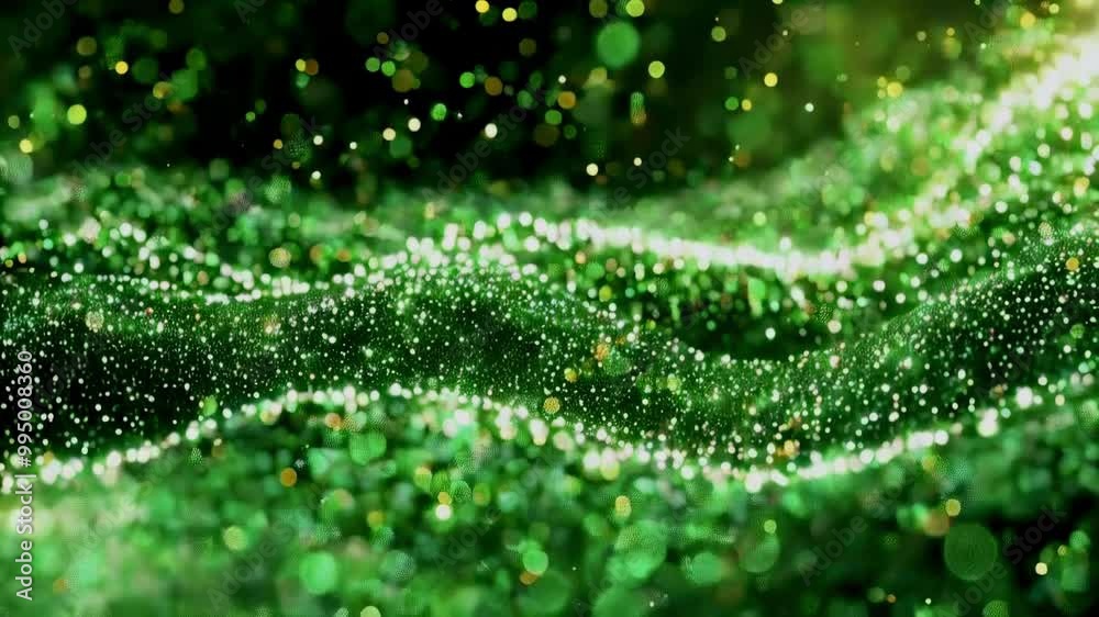 Glittering green particles loops 3Glittering green particles loops Glittering green particles loops 3Glittering green particles loops