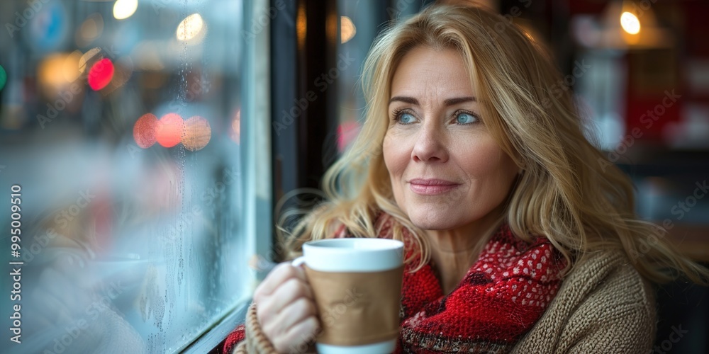 woman drinking coffee in cafe woman drinking coffee in cafe