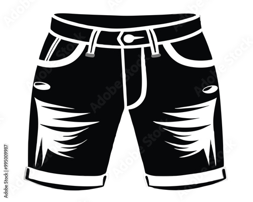 Denim Shorts vector silhouette