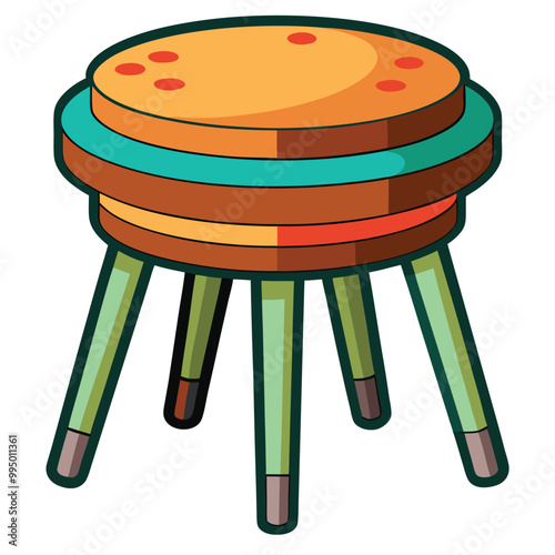 Round table vector illustration