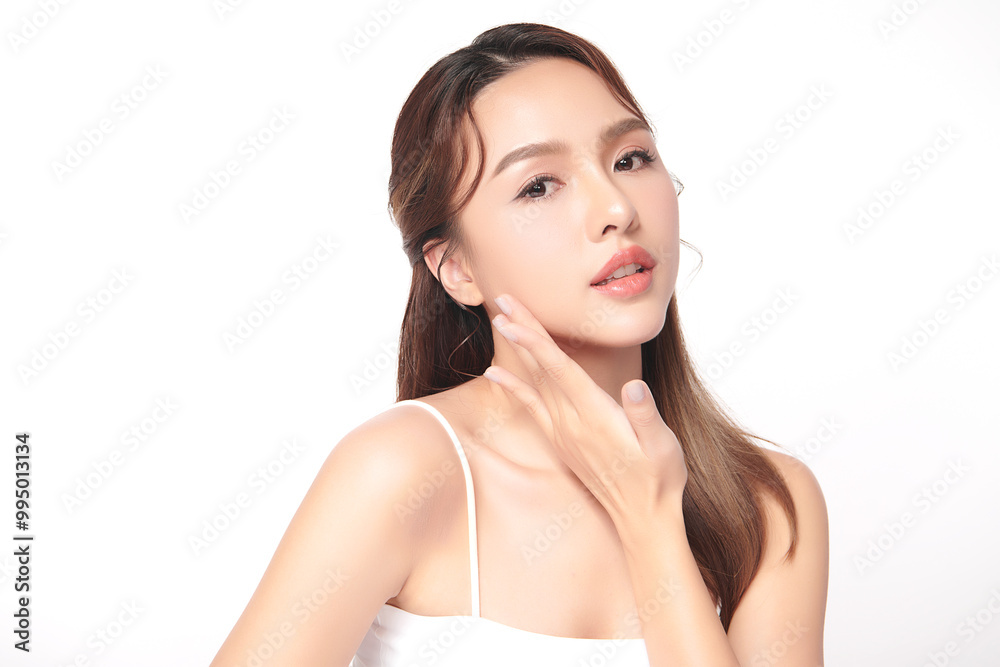 Beautiful young asian woman with clean fresh skin on white background, Face care, Facial treatment, Cosmetology, beauty and spa, Asian women portrait. Beautiful young asian woman with clean fresh skin on white background, Face care, Facial treatment, Cosmetology, beauty and spa, Asian women portrait.