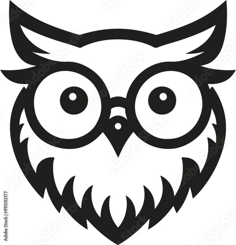 owl minimalist logo icon vector art photo