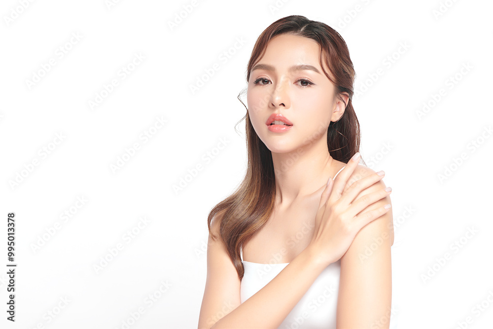 Beautiful young asian woman with clean fresh skin on white background, Face care, Facial treatment, Cosmetology, beauty and spa, Asian women portrait. Beautiful young asian woman with clean fresh skin on white background, Face care, Facial treatment, Cosmetology, beauty and spa, Asian women portrait.