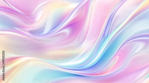 Wallpaper Mural Iridescent rainbow foil texture. Soft holographic pastel colors. 16:9 Torontodigital.ca