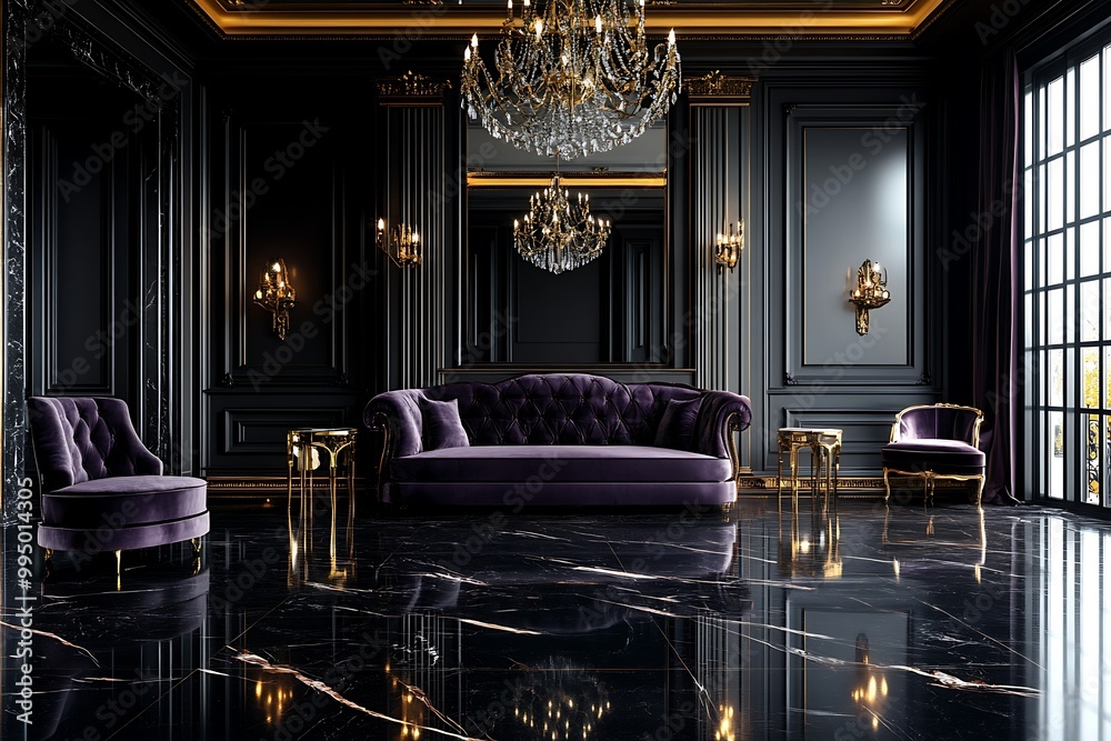 Elegant interior with luxurious furniture and decor. Elegant interior with luxurious furniture and decor.