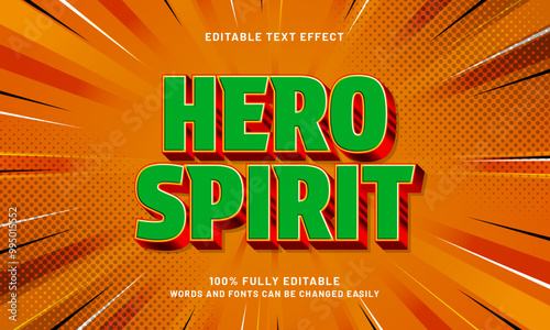 hero spirit editable text effects with a hero and power theme
