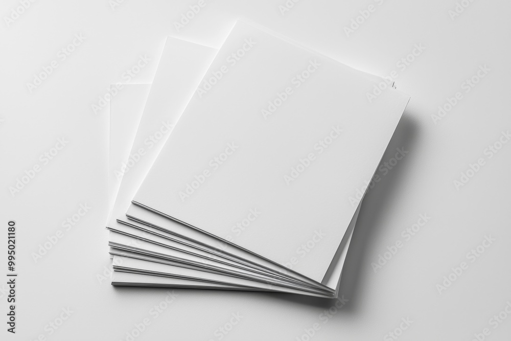 Blank A4 Stacked Paper Mockup isolated created with Generative AI Blank A4 Stacked Paper Mockup isolated created with Generative AI