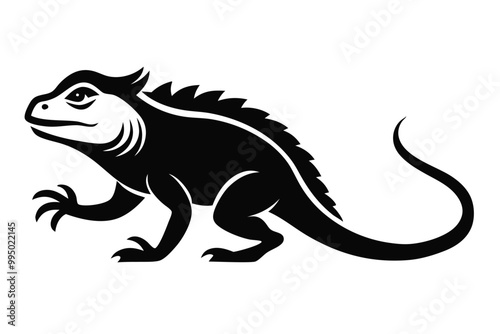 Solid color Marine Iguana animal vector design