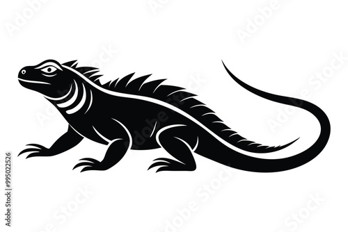 Solid color Marine Iguana animal vector design