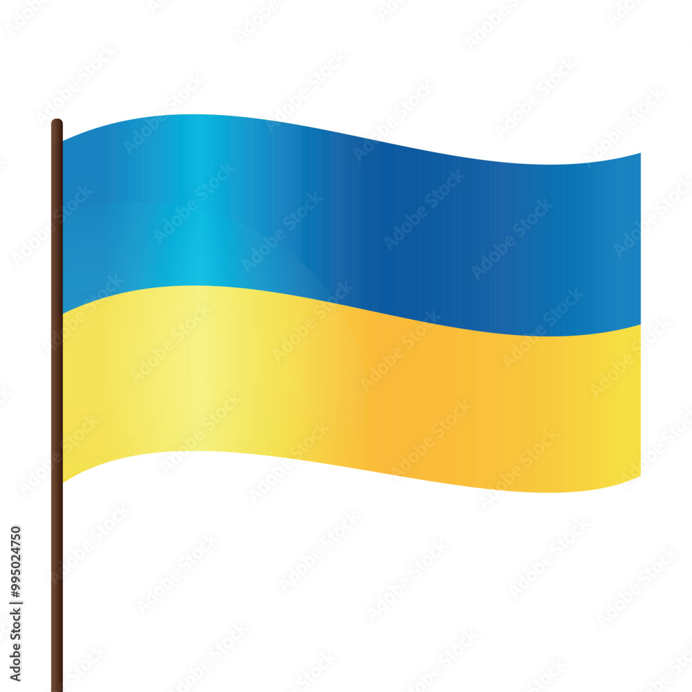 Fototapeta premium Vector waving Ukrainian flag logo icon design