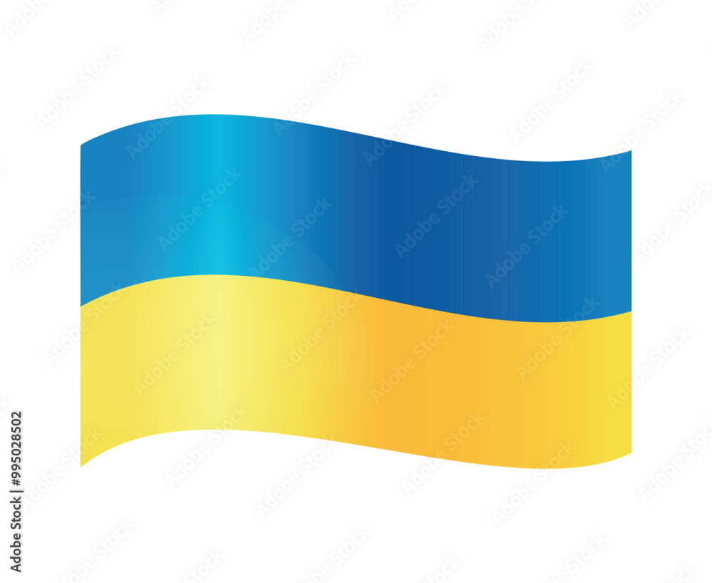 Vector waving Ukrainian flag logo icon design Vector waving Ukrainian flag logo icon design
