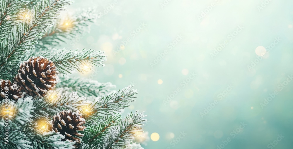 Close-Up of Pine Branches with Cones and Soft Bokeh Lights in Winter
Close-Up of Pine Branches with Cones and Soft Bokeh Lights in Winter