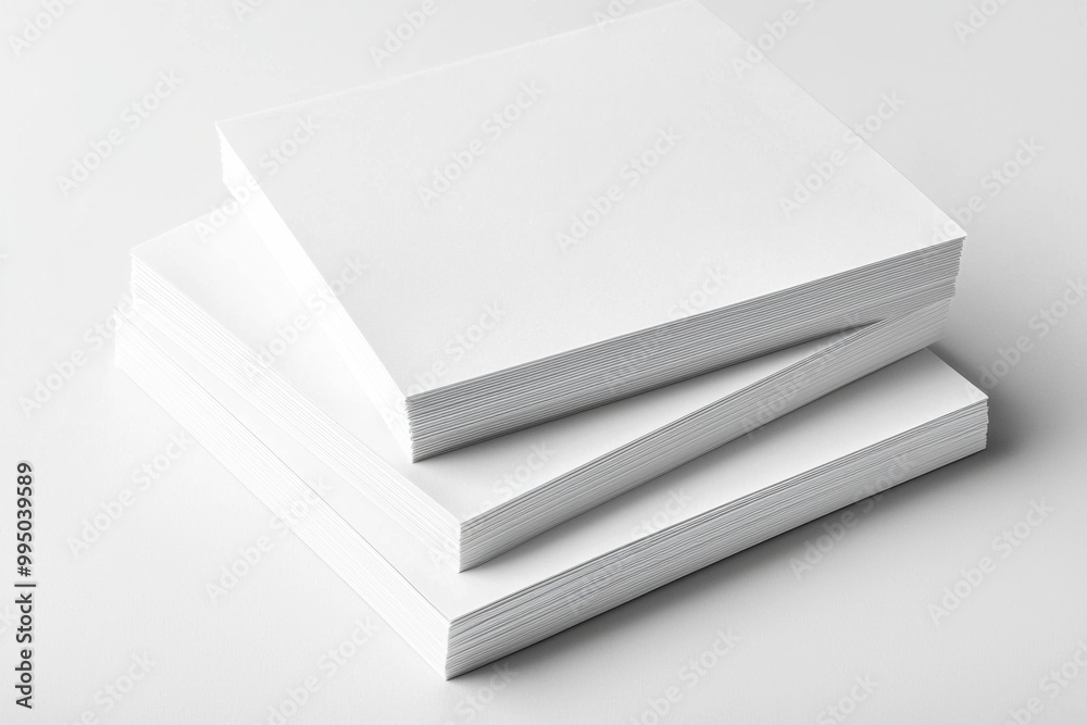 Blank A4 Stacked Paper Mockup isolated created with Generative AI Blank A4 Stacked Paper Mockup isolated created with Generative AI