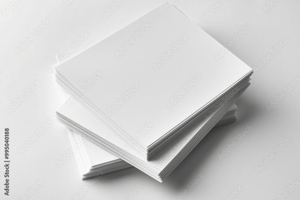 Blank A4 Stacked Paper Mockup isolated created with Generative AI Blank A4 Stacked Paper Mockup isolated created with Generative AI