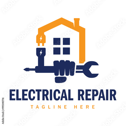 House electrical repair logo template.