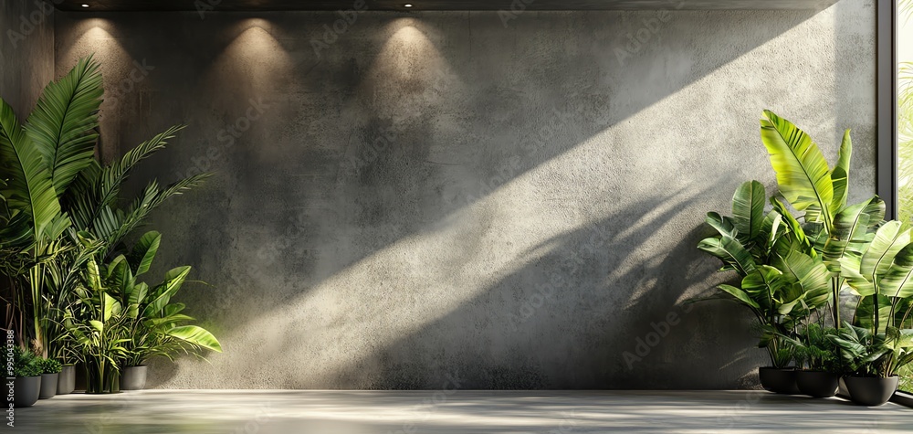 Indoor plants against a textured wall with soft lighting, modern aesthetic ambiance. Indoor plants against a textured wall with soft lighting, modern aesthetic ambiance.