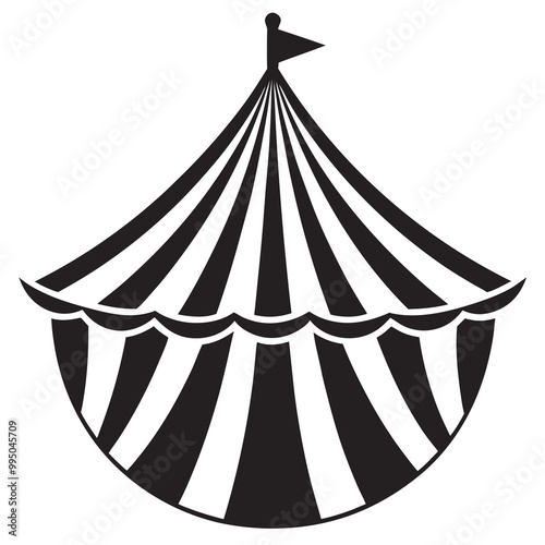 Circus tent icon silhouette vector illustration