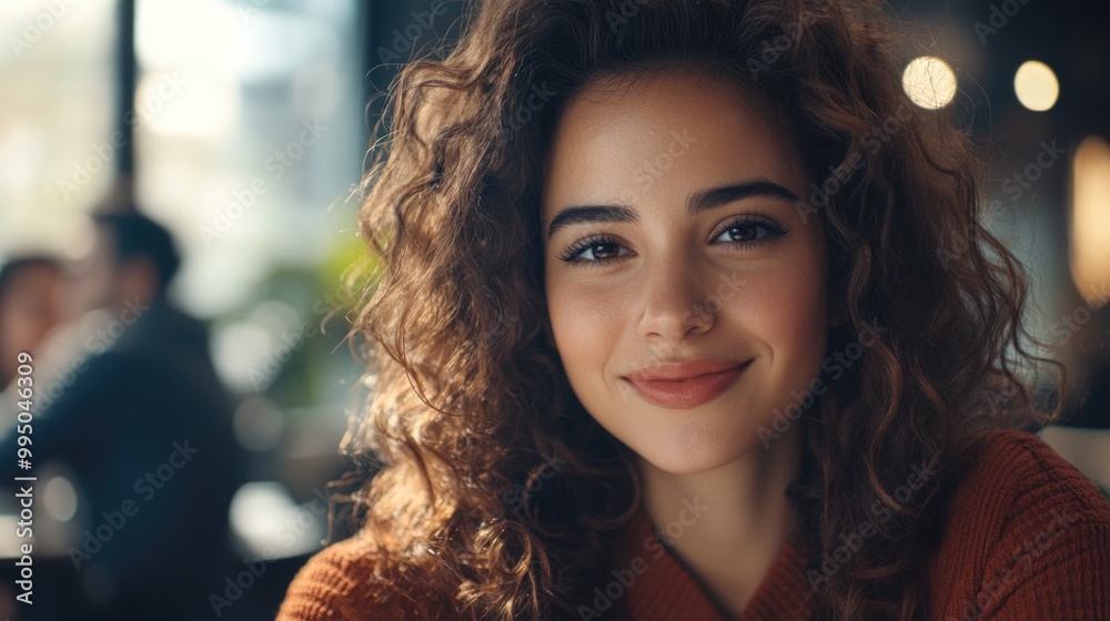 Smiling Woman in Casual Attire Smiling Woman in Casual Attire