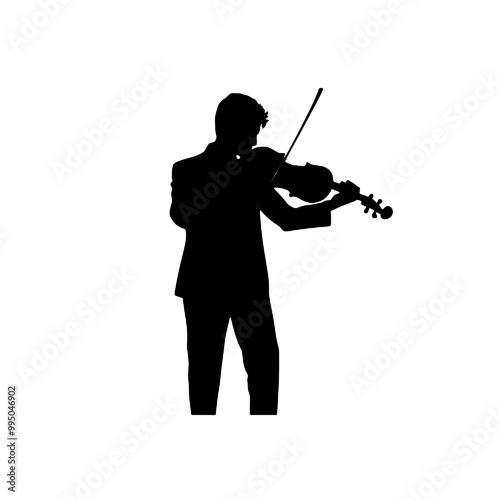 Violinist in Motion Silhouette – Clean Vector Design for Music Branding