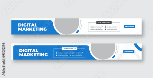 Digital marketing large web banner, social cover template, Horizontal web banner or corporate business banner template