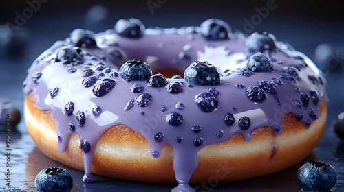 Purple Glaze Blueberry Donu...