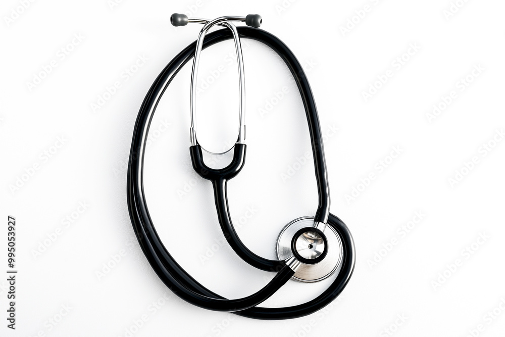 Stethoscopes Medical Diagnostic tool for doctor in hospital on white background, top view. Stethoscopes Medical Diagnostic tool for doctor in hospital on white background, top view.