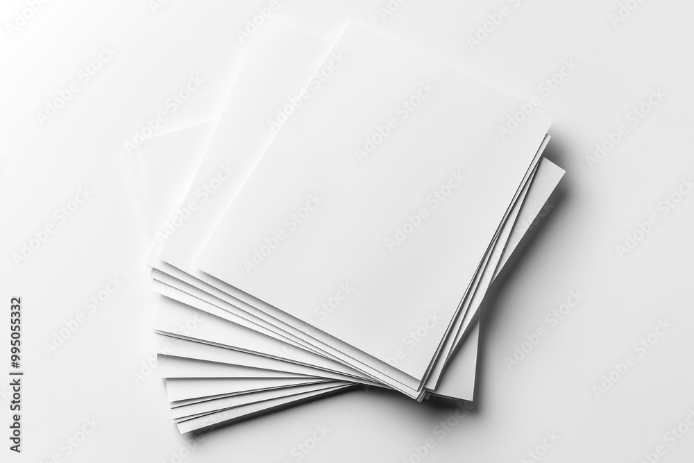 Blank A4 Stacked Paper Mockup isolated created with Generative AI Blank A4 Stacked Paper Mockup isolated created with Generative AI