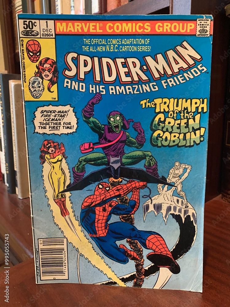 Naklejka premium Seattle, WA, USA September 25, 2024 Spiderman and Amazing Friends 