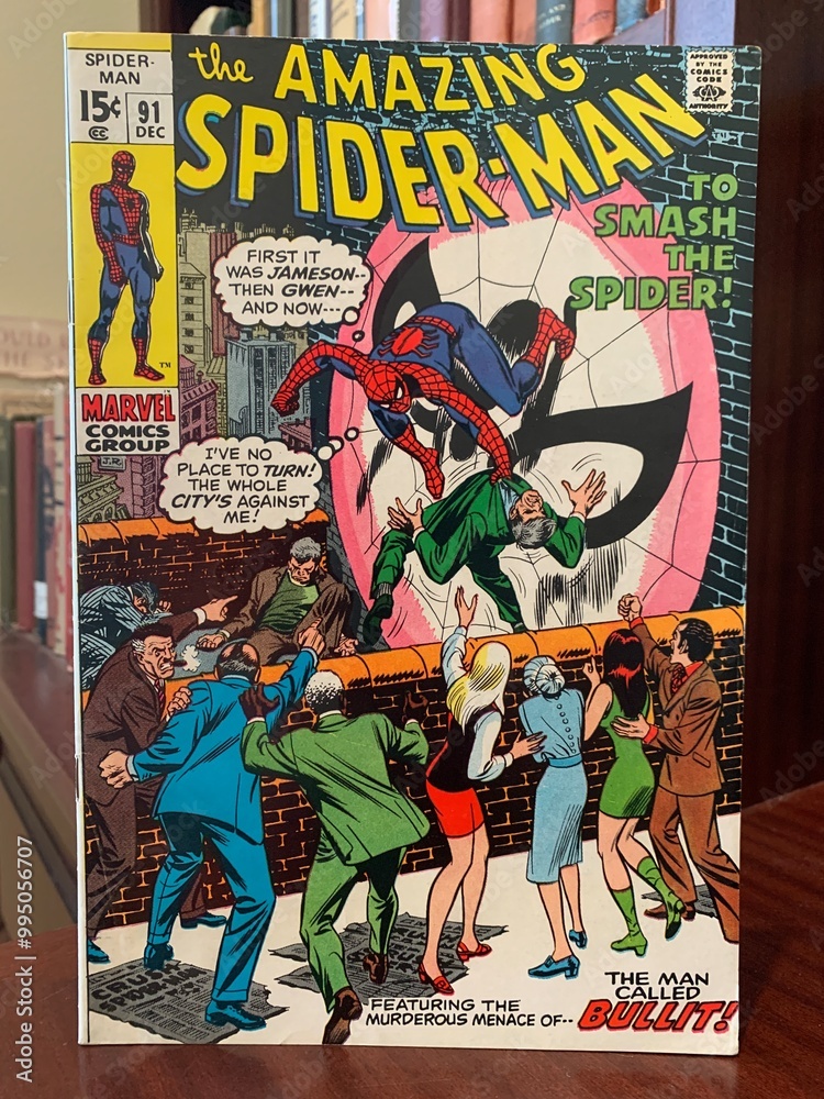 Naklejka premium Seattle, WA, USA September 25, 2024 The Amazing Spiderman 91 