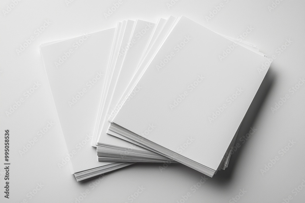 Blank A4 Stacked Paper Mockup isolated created with Generative AI Blank A4 Stacked Paper Mockup isolated created with Generative AI