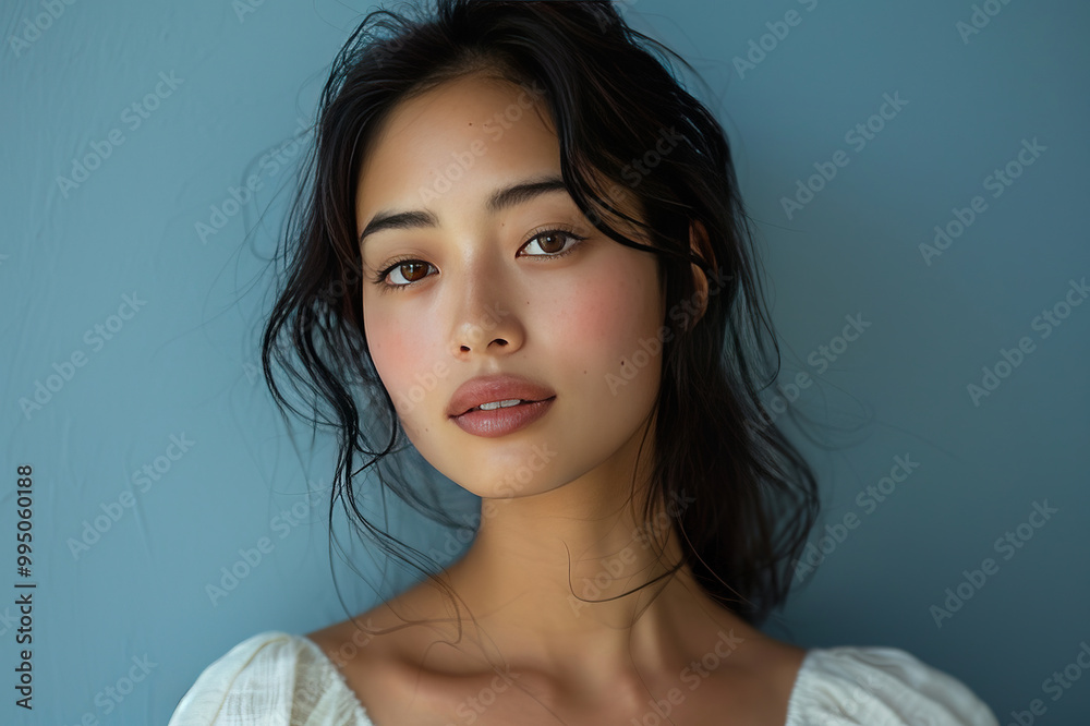 beautiful woman with messy hair beautiful woman with messy hair