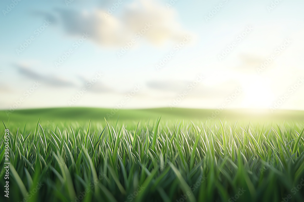 Grassland eco system, sustainable grazing management, 3D illustration Grassland eco system, sustainable grazing management, 3D illustration