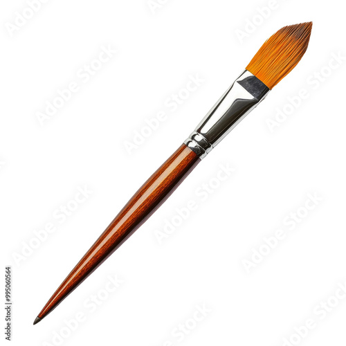 Elegant brush with wooden handle and fine bristles