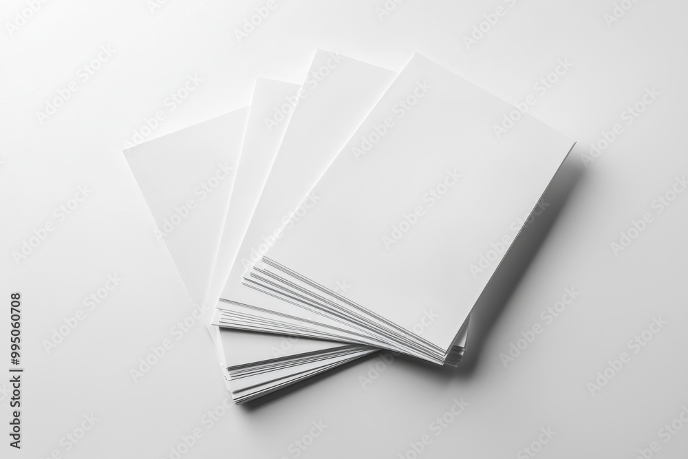 Blank A4 Stacked Paper Mockup isolated created with Generative AI Blank A4 Stacked Paper Mockup isolated created with Generative AI