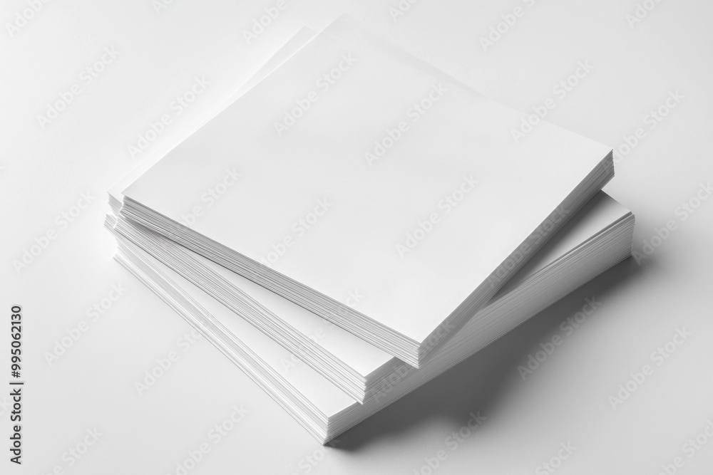 Blank A4 Stacked Paper Mockup isolated created with Generative AI Blank A4 Stacked Paper Mockup isolated created with Generative AI