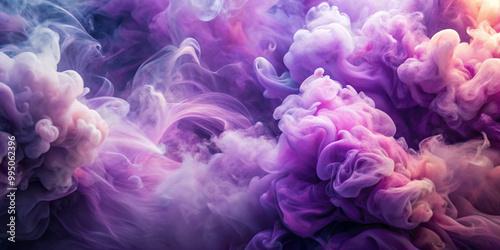 A vibrant and dreamy abstract background filled with swirling colorful smoke, combining shades of purple, pink, and blue for a mesmerizing effect.