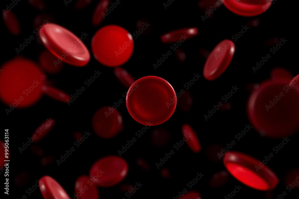 Close-up of Floating Red Blood Cells.generative AI Close-up of Floating Red Blood Cells.generative AI
