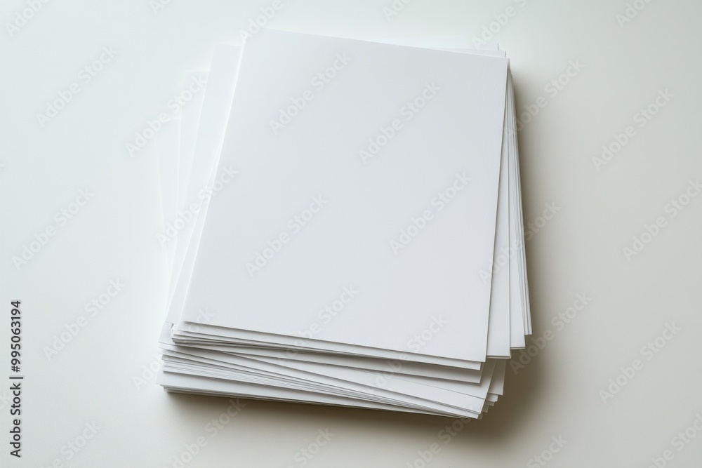 Blank A4 Stacked Paper Mockup isolated created with Generative AI Blank A4 Stacked Paper Mockup isolated created with Generative AI
