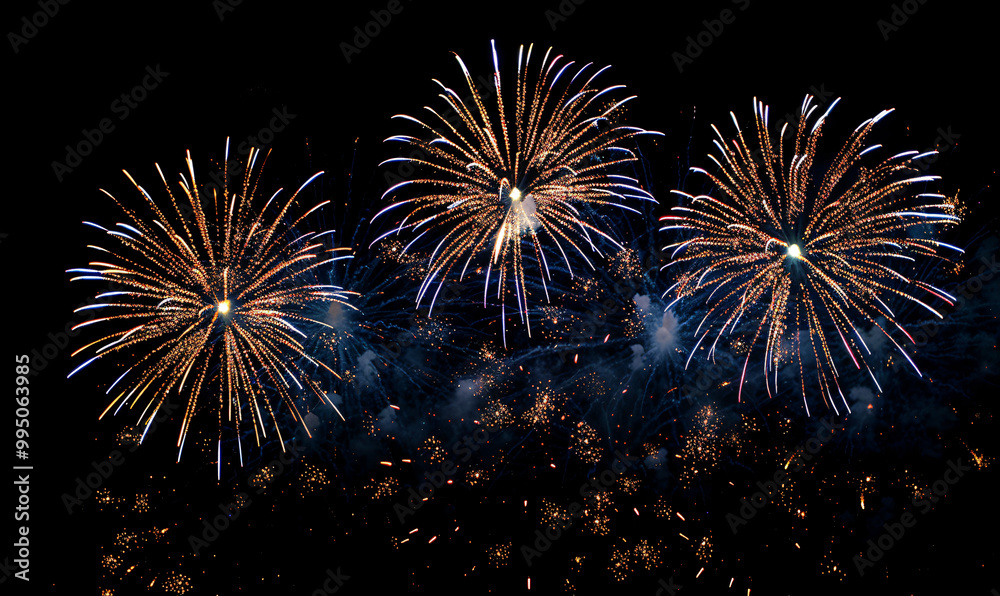 fireworks in the night sky-generative ai fireworks in the night sky-generative ai