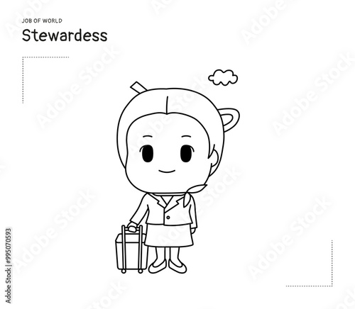 This illustration is a character of a flight attendant (Stuardis).