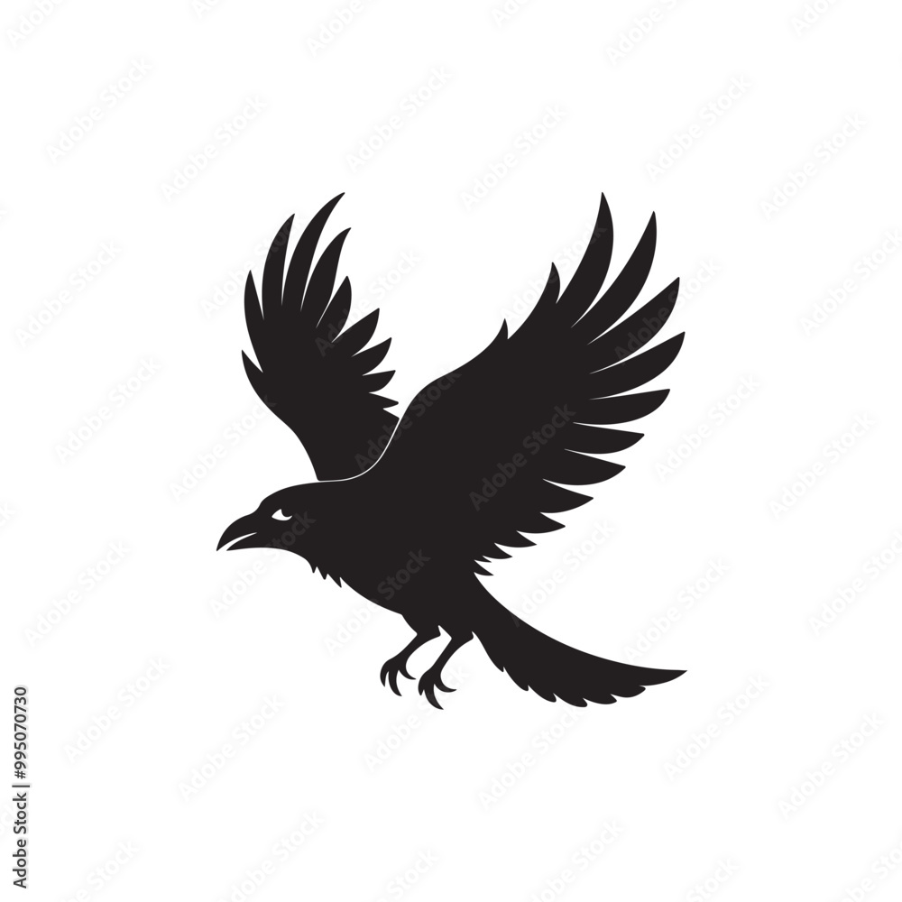Fototapeta premium A striking silhouette of a crow