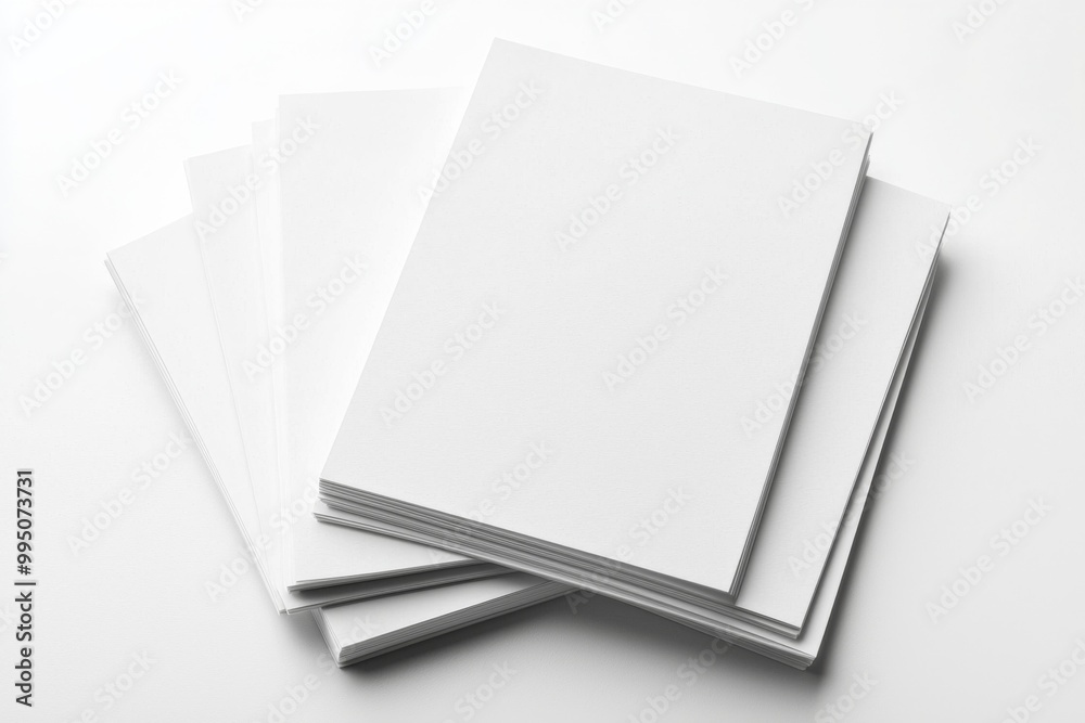 Blank A4 Stacked Paper Mockup isolated created with Generative AI Blank A4 Stacked Paper Mockup isolated created with Generative AI
