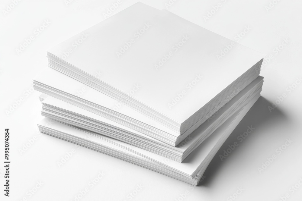 Blank A4 Stacked Paper Mockup isolated created with Generative AI Blank A4 Stacked Paper Mockup isolated created with Generative AI