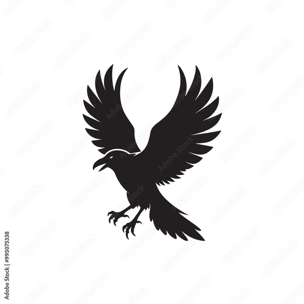 Fototapeta premium A striking silhouette of a crow
